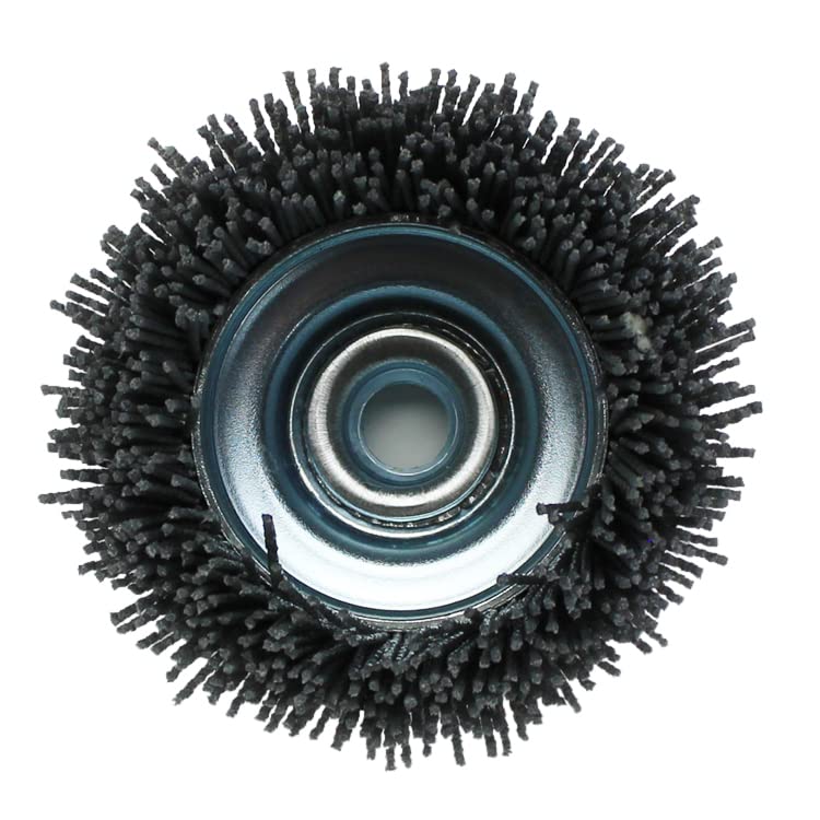 Miniatura 7 de BHA Cepillo de cerdas de nailon con filamentos abrasivos de 4 pulgadas, eje de amenaza 58-11, gris (grano 80)