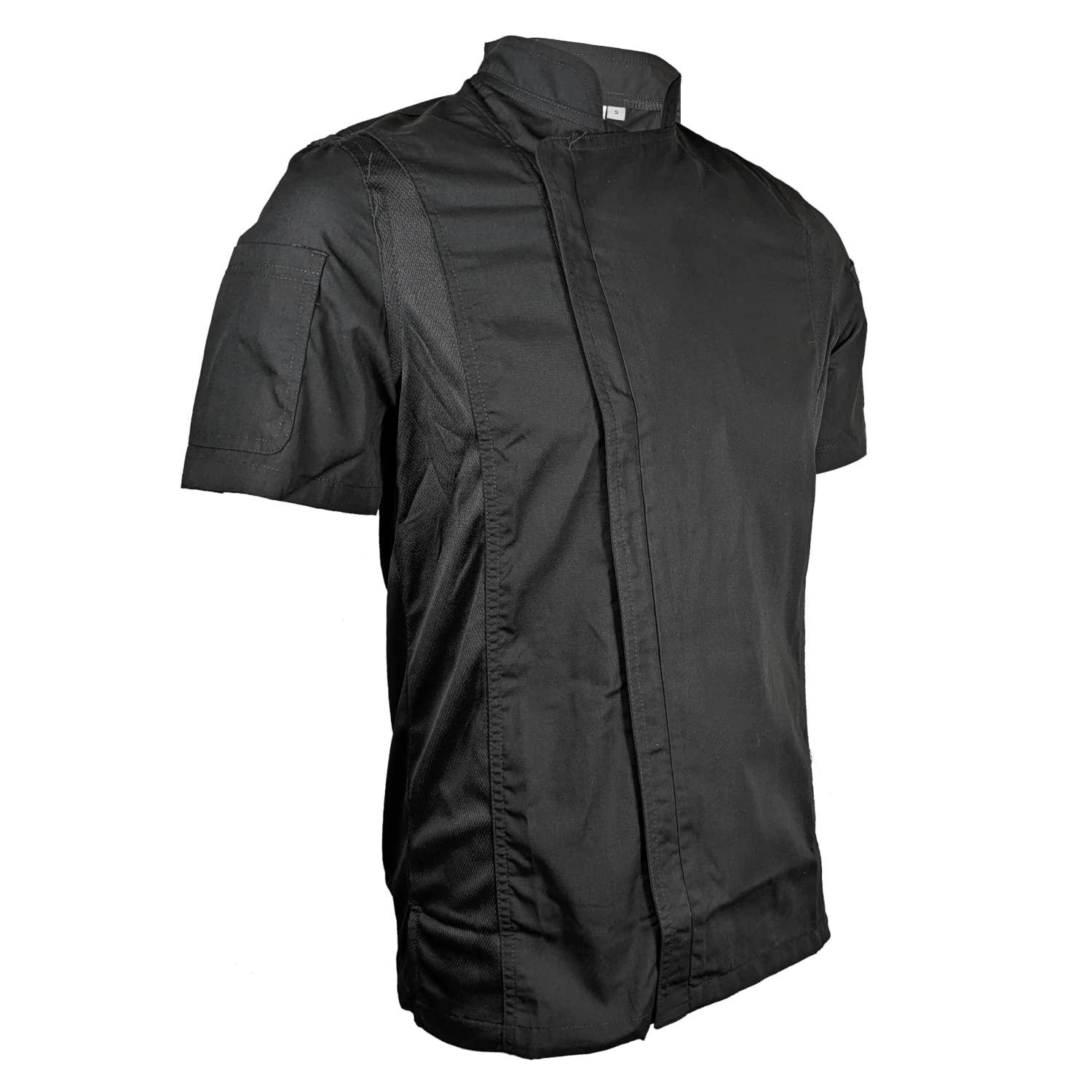 Short Sleeve William Chef Coat, Modern Zipper Chef Jacket
