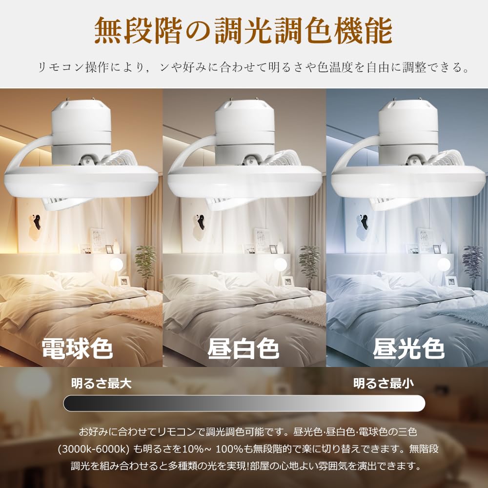 Amazon.co.jp : シーリングファンライト 調光調色 led 7枚羽根 ファン
