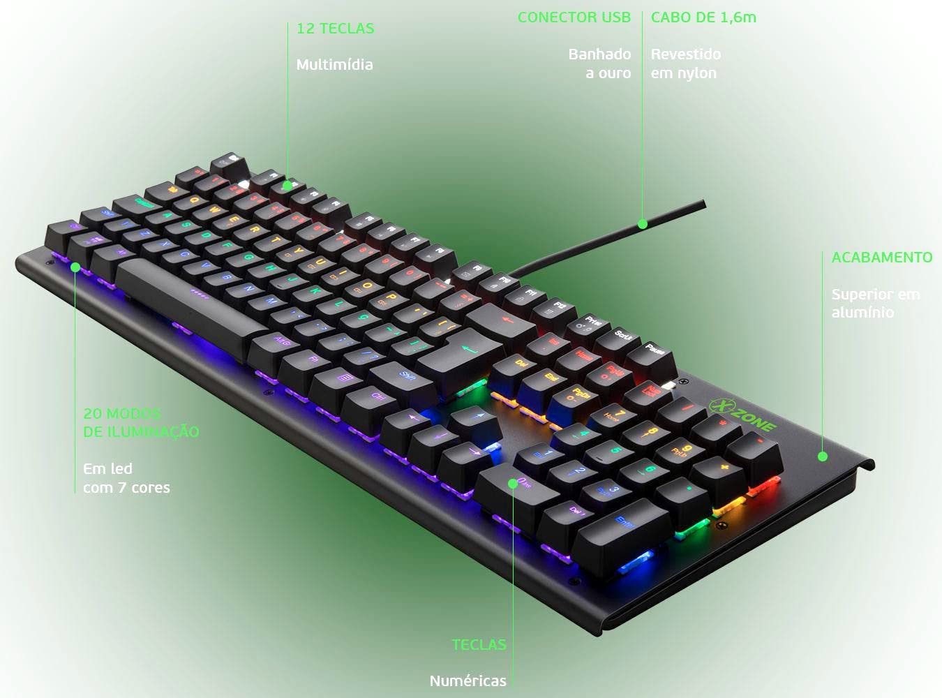 Teclado Mecânico Gamer XZONE, Preto - GTM-01 | Amazon.com.br