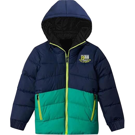 Trampoline Boys Colourblocked Hooded Puffer Jacket