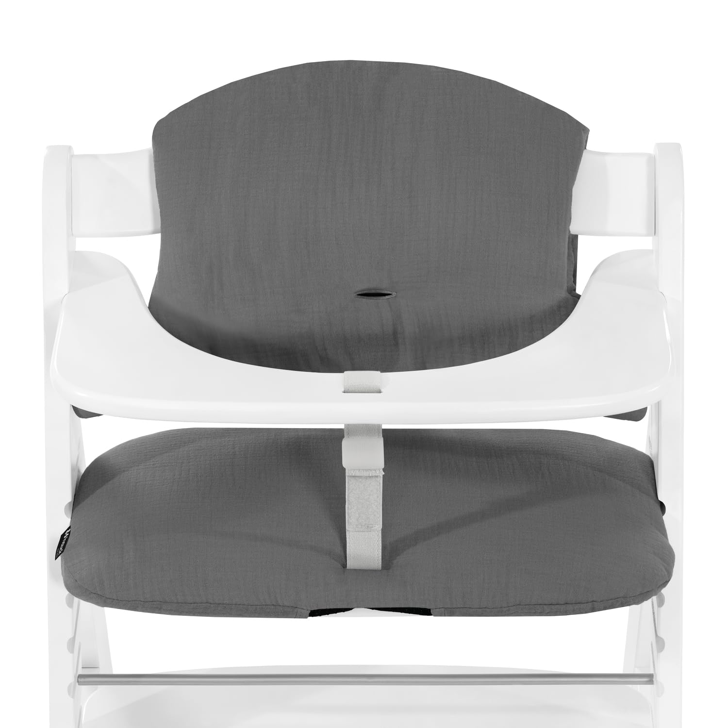 hauck Highchair Pad Select, Grigio Scuro Mussola - Cuscino per Bambini 6 - 36 Mesi - Accessorio Compatibile con Seggiolone Pappa Alpha+, Beta+ e Arketa - Antiscivolo e Imbottitura Soffice