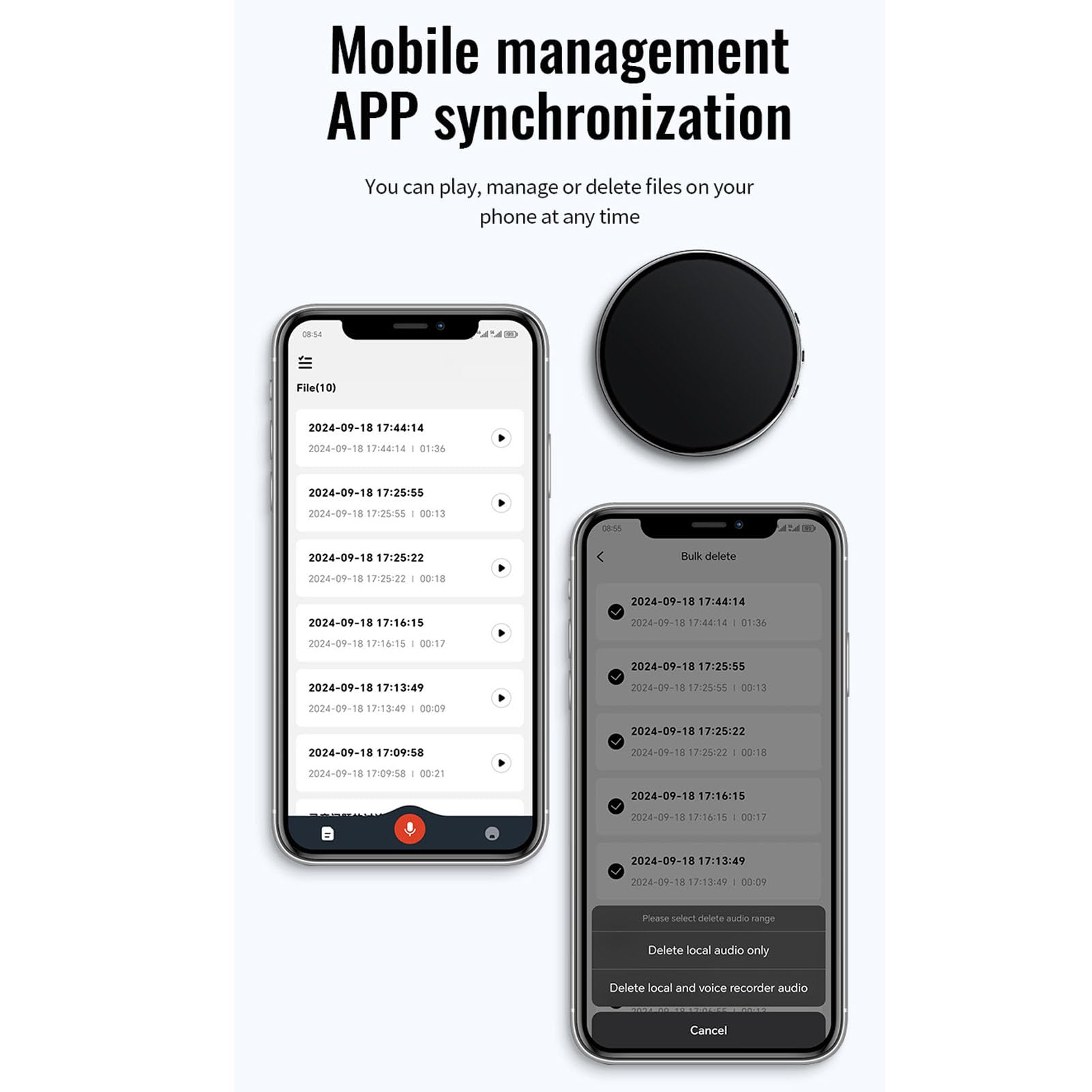 Generic Lettore MP3 Cancellazione del Rumore Registratore Digitale con Gestione Intelligente dei File per Audiofili Batteria Incorporata Ai Polimeri di Litio in Lega di Zinco per gli Amanti della