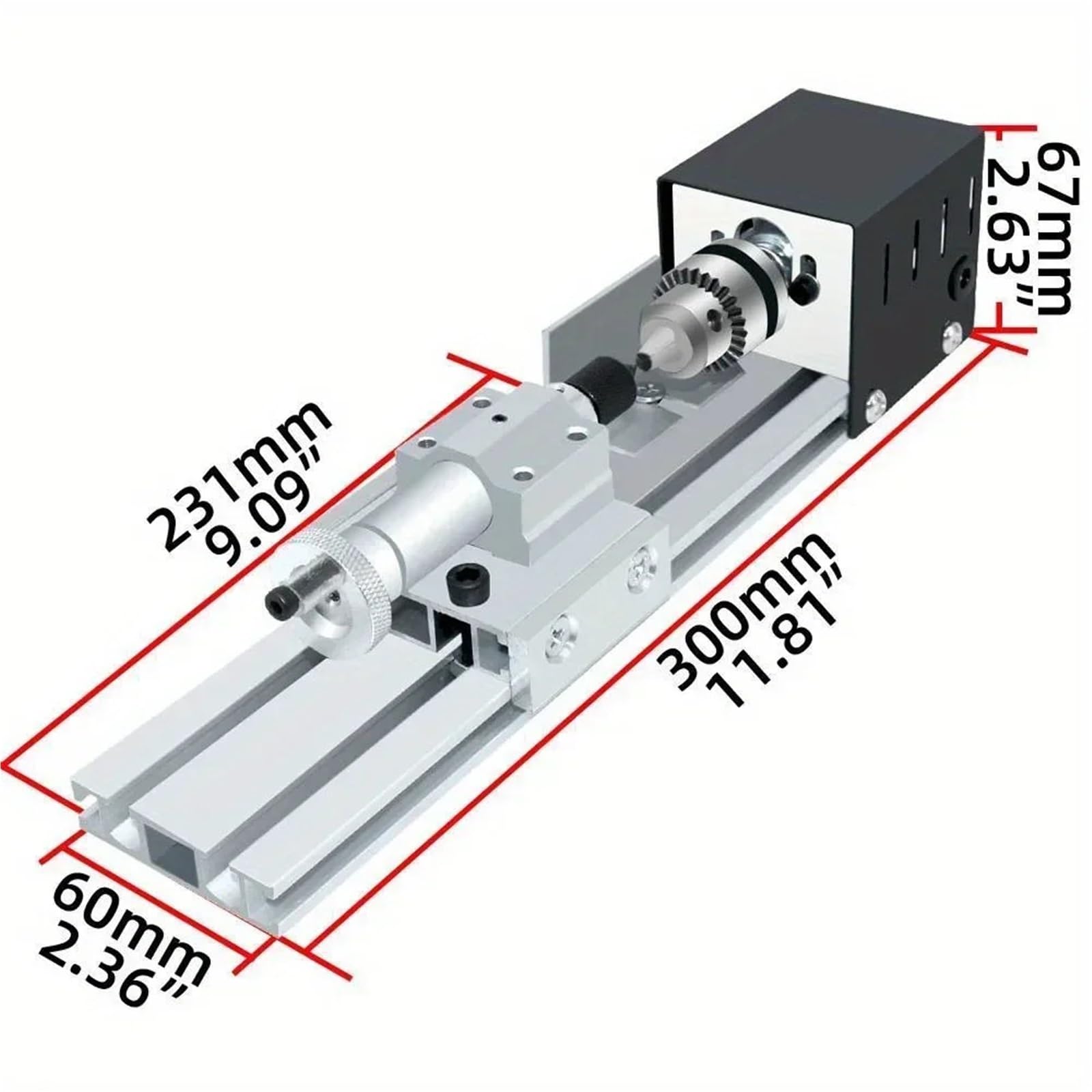 Mini torno, herramienta for carpintería, de madera, fresadora, amoladora, pulidora, broca, juego herramientas rotativas carpintería(Luxury)