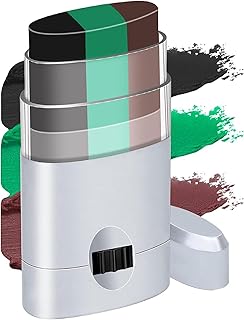 Pintura facial militar, pintura de camuflaje Dace negro, verde y marrón, 3 colores, pintura de camuflaje de caza de larga duración, actividades de paintball, pintura facial de camuflaje, accesorios de