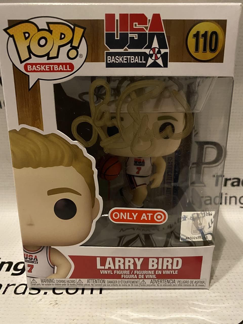 PSA/DNA Authentic Larry Bird Autograph USA Olympic Basketball 1992 Dream Team Funko Pop 0597