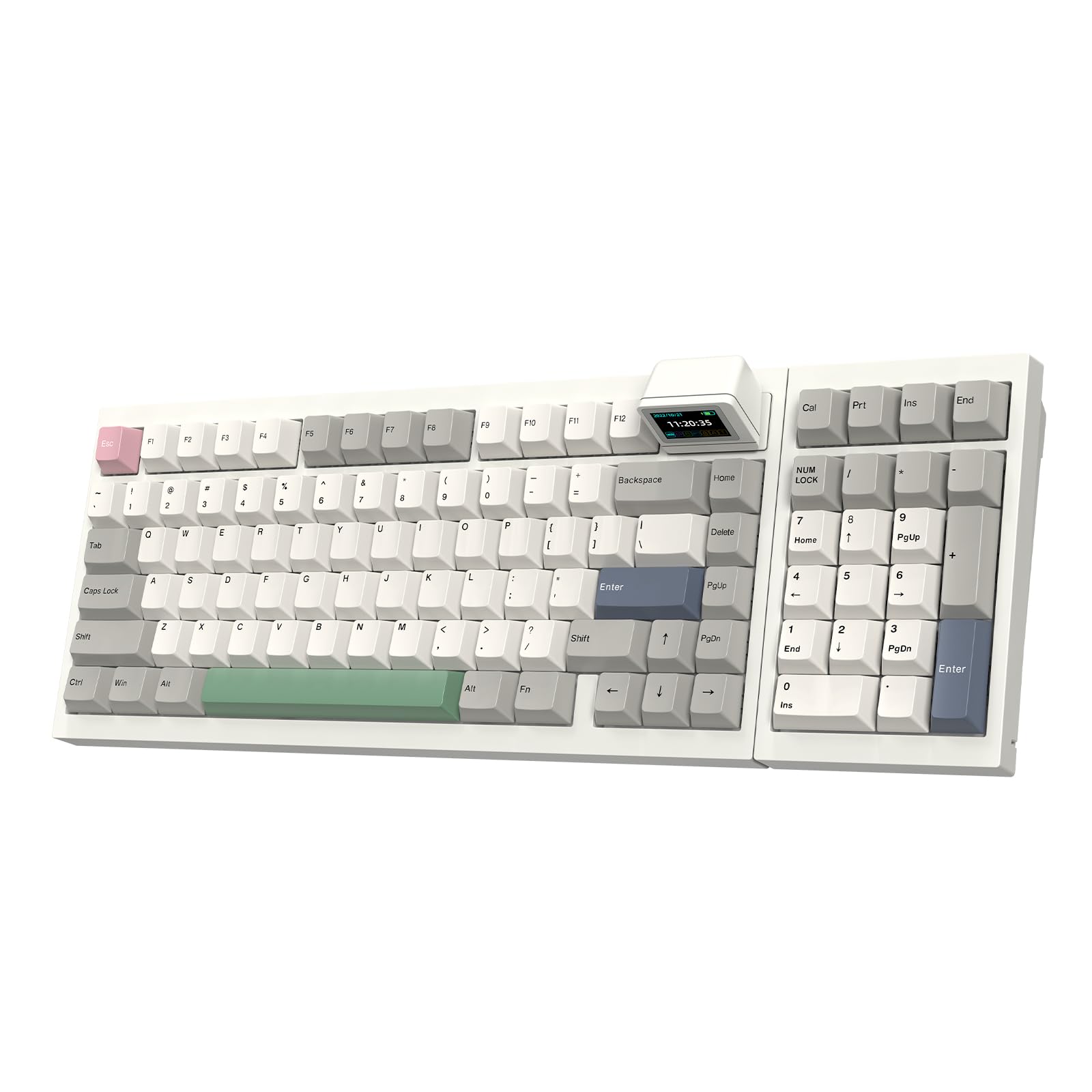 EPOMAKER RT98 Creative Modular Retro Gaming Keyboard w/Detachable Mini TV | Tri-Mode (BT/2.4G/USB-C), 8000mAh, RGB, PBT Keycap, Creamy Mechanical Keyboard for Win/Mac (Right-handed, Sea Salt Silent)-image-33