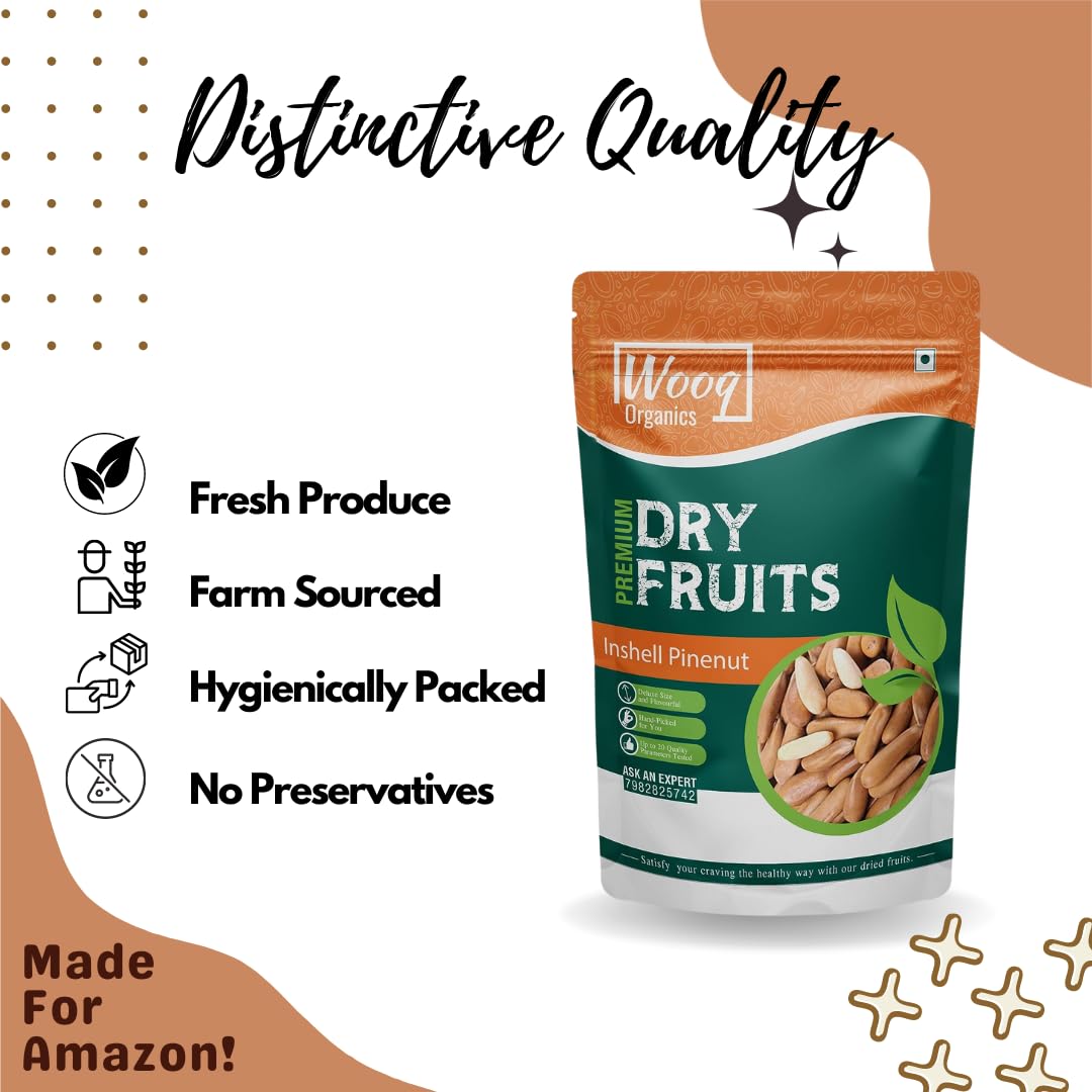 Wooq Organics Premium Pine Nuts Whole 100g, Chilgoza big size - Image 3 thumbnail