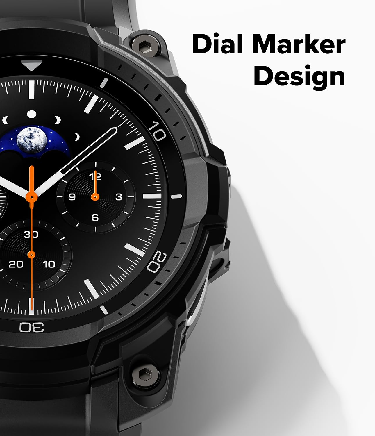 Ringke Rugged Gear Compatible con Funda Samsung Galaxy Watch 8 Classic (46mm), Carcasa Protectora Flexible con Parachoques y Correa, Resistente a Las Huellas Dactilares - All Black