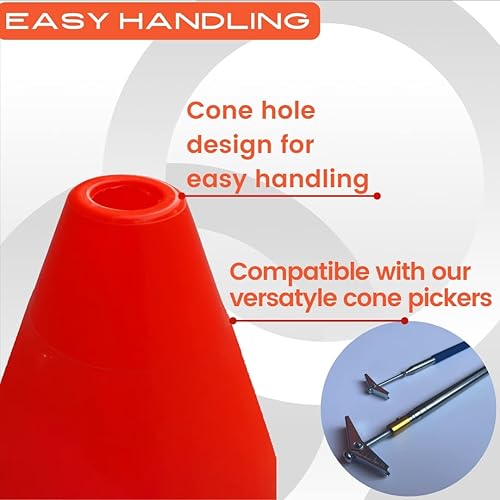 Miniatura 5 de 6in9in12in28in Heavy Duty Agility Training Cones for Sports & Kids Coaching, Field Markers for Motorcycle, Bikes, Traffic, Basketball, Soccer
