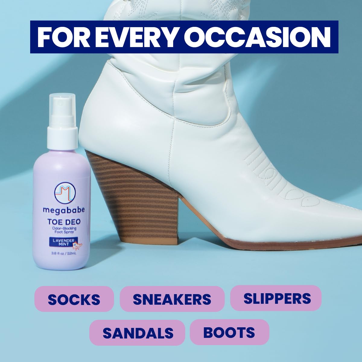 Megababe Toe Deo Odor-Blocking Foot Spray | 3.8 fl oz