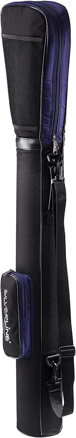 Golftasche / Pencilbag / Reisebag / Rangebag / Pistolbag / Tragebag mit integrierter Schutzhaube und Außentasche in Farbe: schwarz - navy