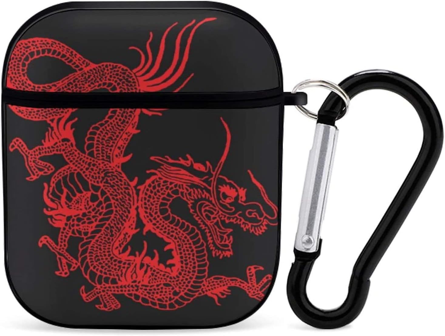 Red Dragon Compatible AirPods Case Cover with Keychain Full 360°Protective Case Skin for Apple AirPods, Front LED Visible, for Men and Women Gift : Electronics