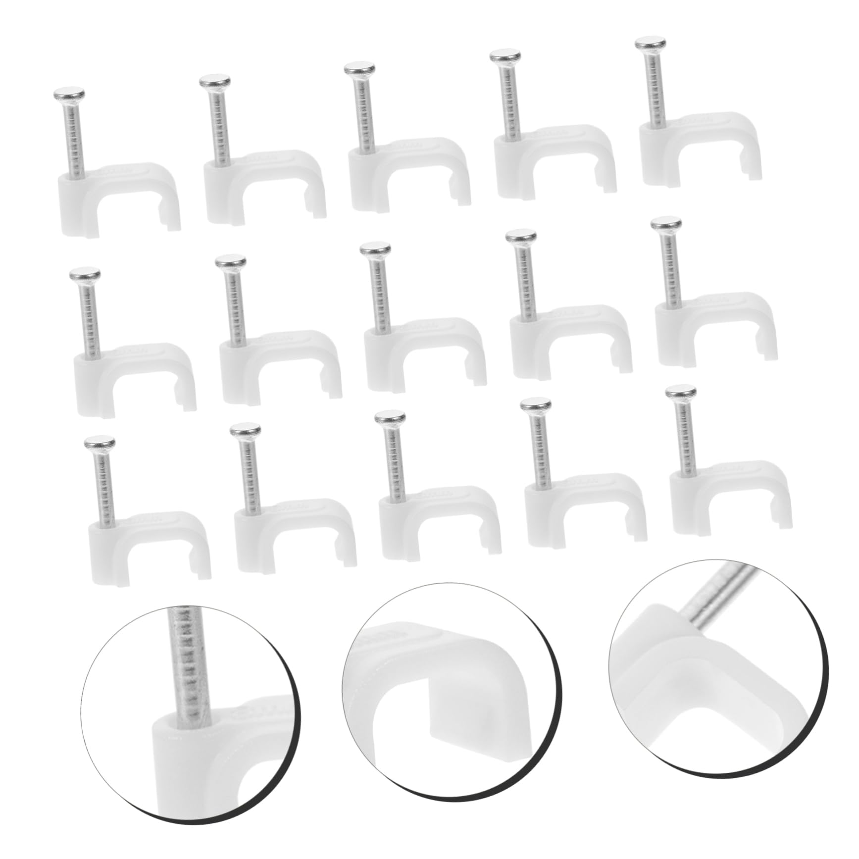 Gadpiparty 1500stücke Kabelclips Mit Nägeln Kabelhalter Für Ethernet Und Koaxialkabel Wandmontage Flach Sicher Und Langlebig Installieren Für Kabelgebundene Systeme