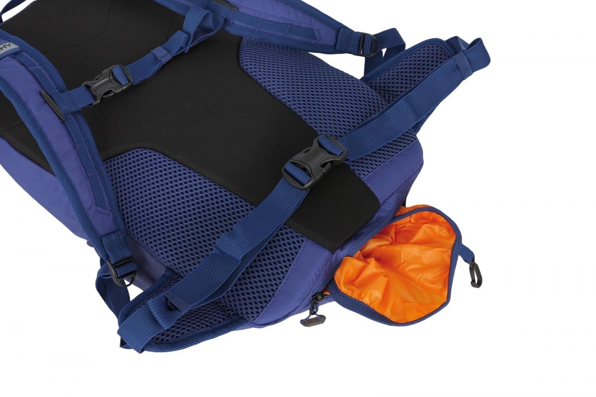 Husky Fahrradrucksack 20L – Leichter, Robuster & Wasserdichter Outdoor-Rucksack mit Viel Stauraum, Komfortsystem & Regenhülle für Radfahren, Trekking, Wandern & Reisen (Peten, Blau)