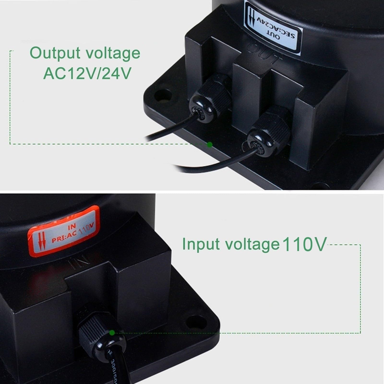 Transformateur Toroïdal Étanche IP68, Convertisseur De Tension 110 V vers 12V/24V CA, pour Éclairage De Piscine, LED sous-Marines, Éclairage Extérieur Et Luminaires Submersibles(500W,AC12V)