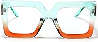 Vista 12 de AIEYEZO Oversized Square Blue Light Glasses for Women Cute Big Frame Glasses Fashion Clear Multi-Color Computer Eyewear