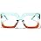 AIEYEZO Oversized Square Blue Light Glasses for Women Cute Big Frame Glasses Fashion Clear Multi-Color Computer Eyewear (Green Orange)