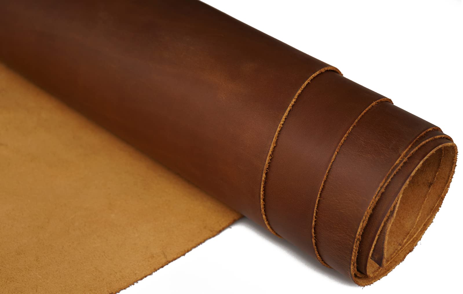 DoqnTooling Leather Square 2.0mm Thick Finished Full Grain Cow Hide Leather Crafts Tooling Sewing Hobby Workshop Crafting Leather (12"x24", Red Brown)