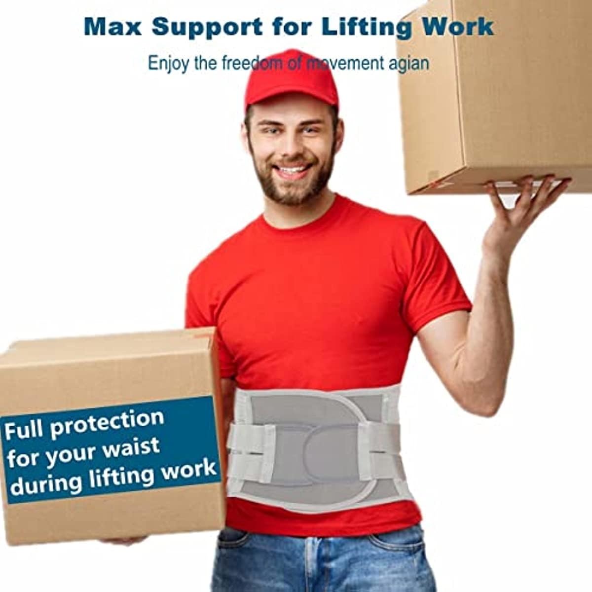 Cinturón para Hombres y Mujeres, Faja Lumbar para aliviar el Dolor, Banda de descompresión Lumbar Transpirable para Levantamiento de Pesas, Trabajo y Hernia discal.
