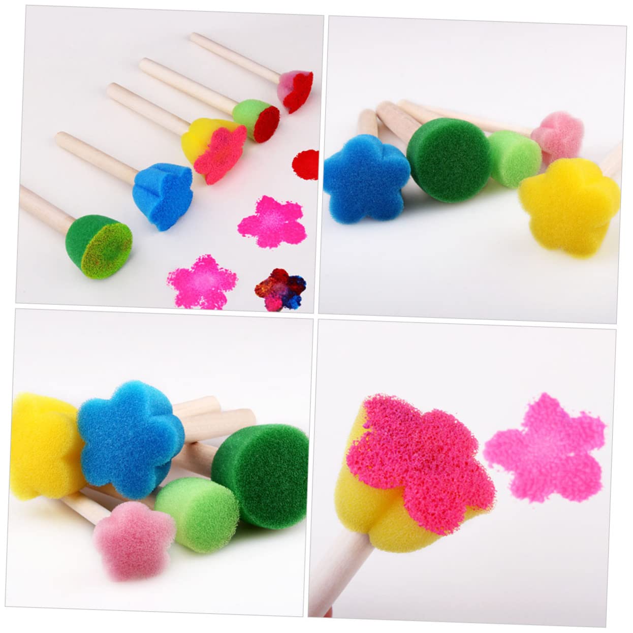 Pinceaux éponges Pour Enfants – Lot De 4 – En Mousse EVA – Pour Peinture Et Activités Créatives