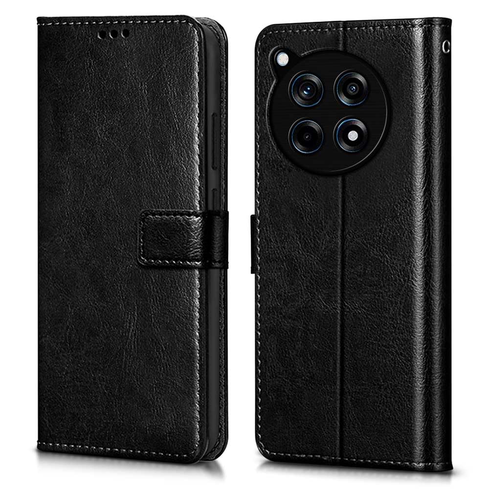 WOW IMAGINE Shock Proof Flip Cover Back Case Cover for 1+ OnePlus 12R 5G (Flexible | Leather Finish | Card Pockets Wallet & Stand | Black) (B0CVFQTJ33) Amazon Price History, Amazon Price Tracker