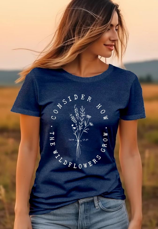 Christian Shirt for Women Bible Verse T-Shirts Faith Blessed Inspirational Shirts - Image 4