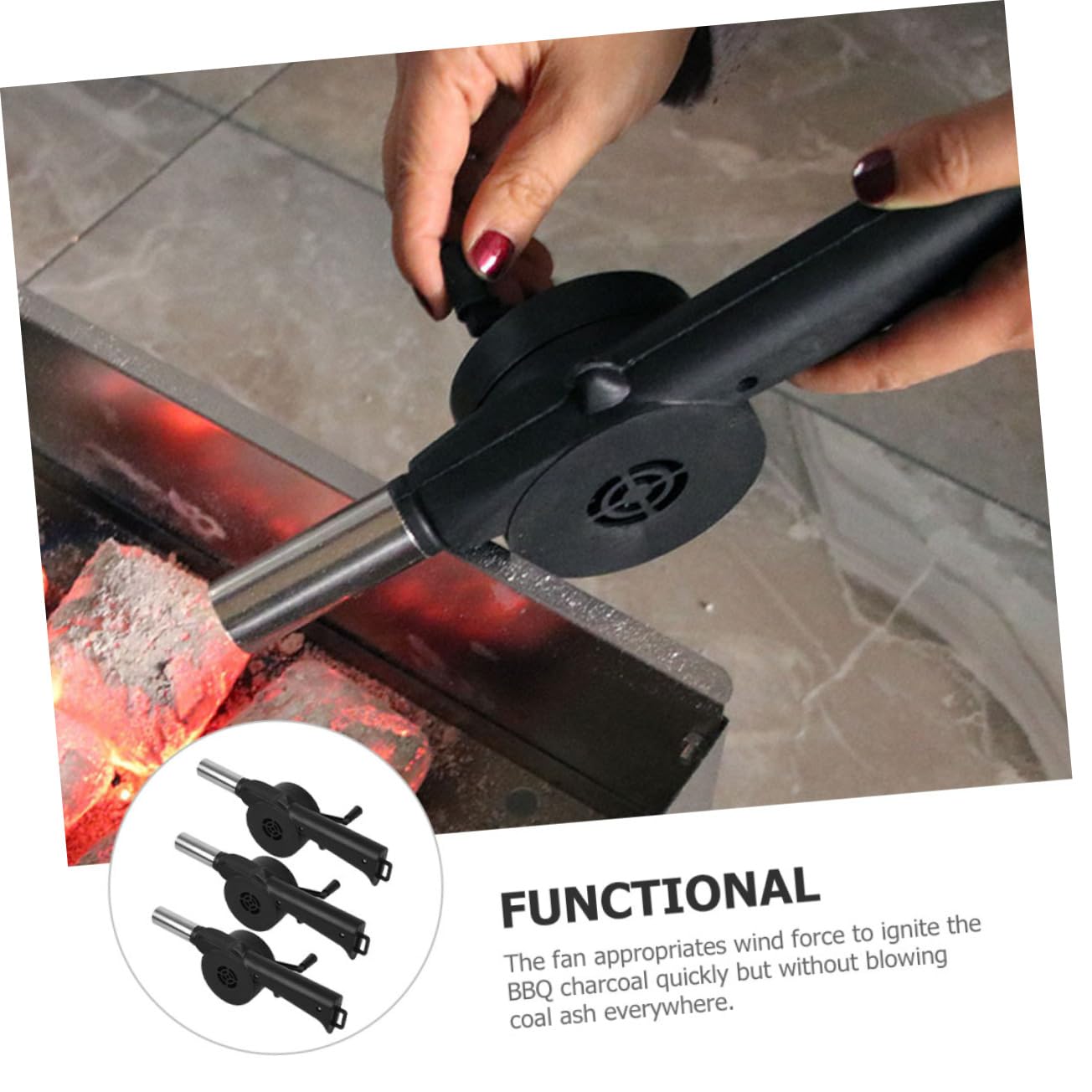 Kisangel 16 Piezas Soplador De Mano Arrancador De Rápido Portátil Ventilador Barbacoa Electrico Herramienta De Fuelle De Soplador De Aire Manual Manivela Para Carbón Metal