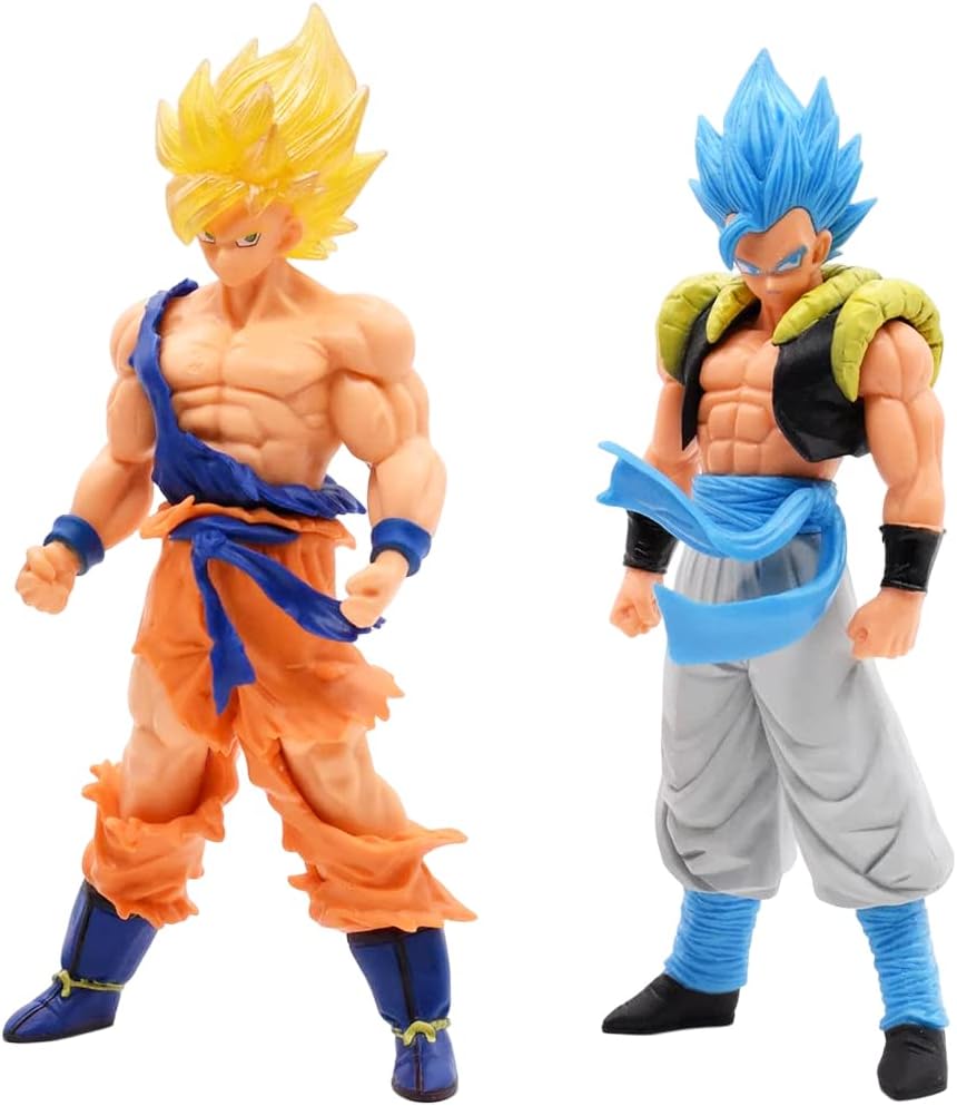 Cartoon Comics figure 2pcs Super Comics Action Figure Super Saiyan Action Figure PVC Figure Collection Model Decoration Car Office Home Ornaments Birthday Gift for Anime Fans