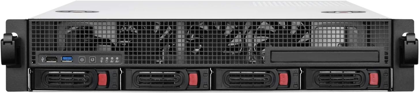 SilverStone RM21-304 front panel with power buttons and USB ports