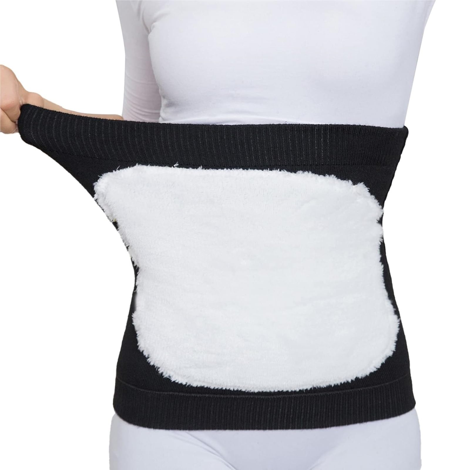 Fascia Lombare Protezione for L'addome della Cintura di Supporto Lombare for Il Riscaldamento Invernale Vita Unisex Rinforzo Schiena(Black,Large)