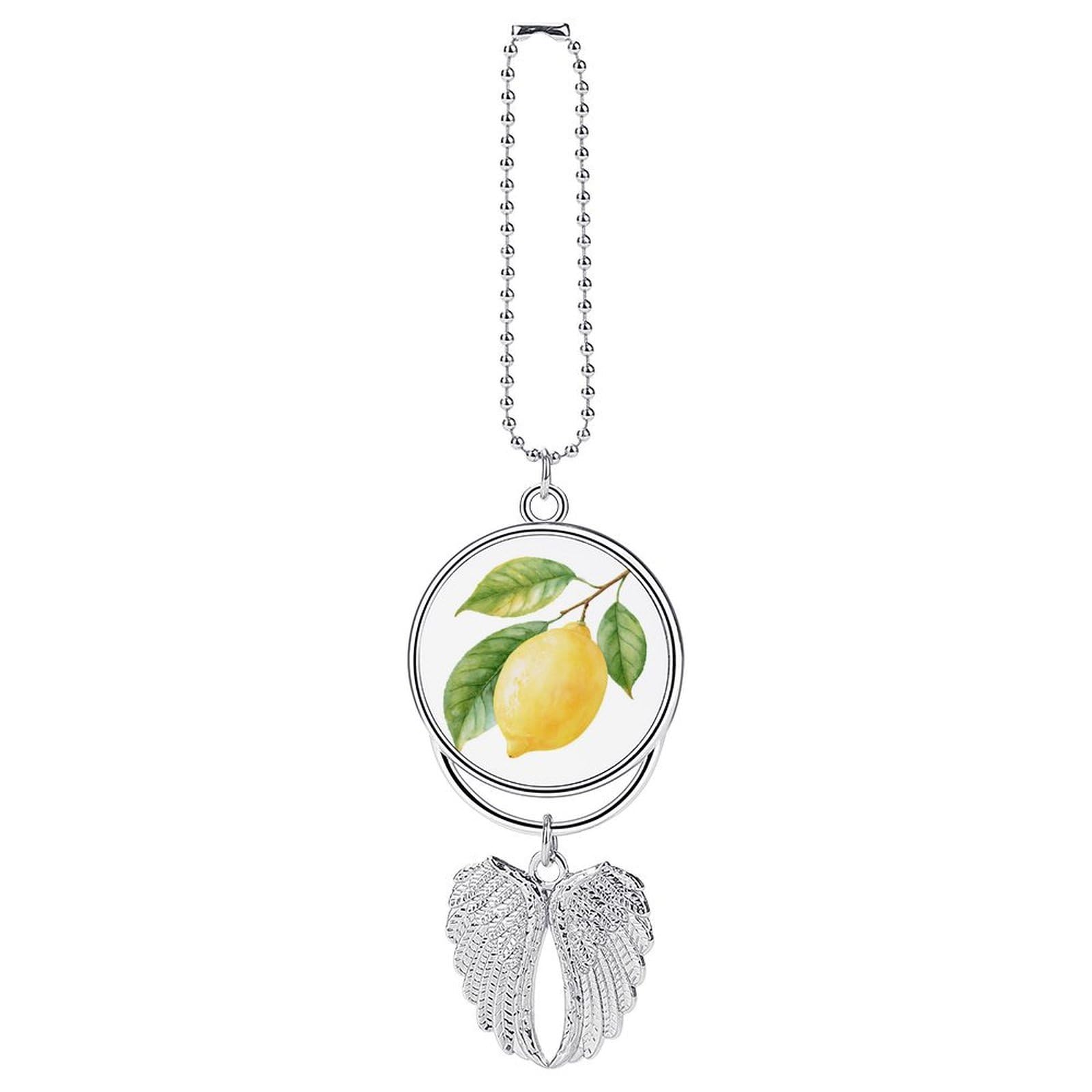 Fresh Whole Lemon Botanical Watercolor Car Hanging Pendant Car Interior Decoration Rearview Mirror Charms Ornaments