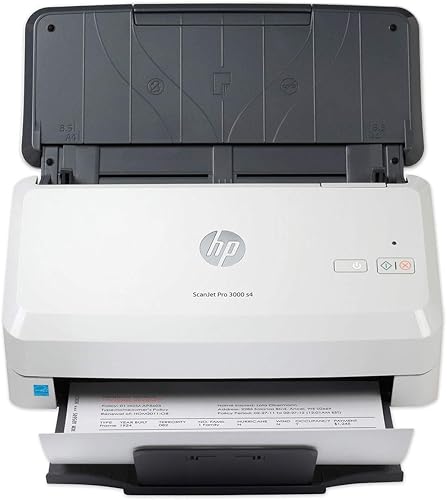 HP ScanJet Pro 3000 s4 (6FW07A) 40ppm USB 3.0 Escáner dúplex a color con ADF de 50 páginas para documentos, fotos, recibos y tarjetas. Controladores