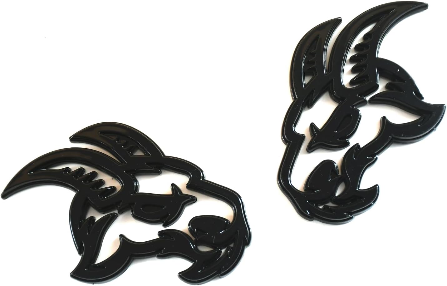 2pcs New Custom Head Emblems Right Left Badge Replacement for TRX Ram 1500 2500 3500 Fender Badge Hellcat (Black)