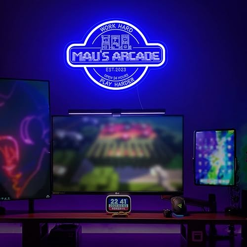 Miniatura 5 de Letrero de neón de arcada personalizado, hecho a mano, grabado en 3D, grabado en 3D, tema de arcada de este año, luz de neón LED para sala de