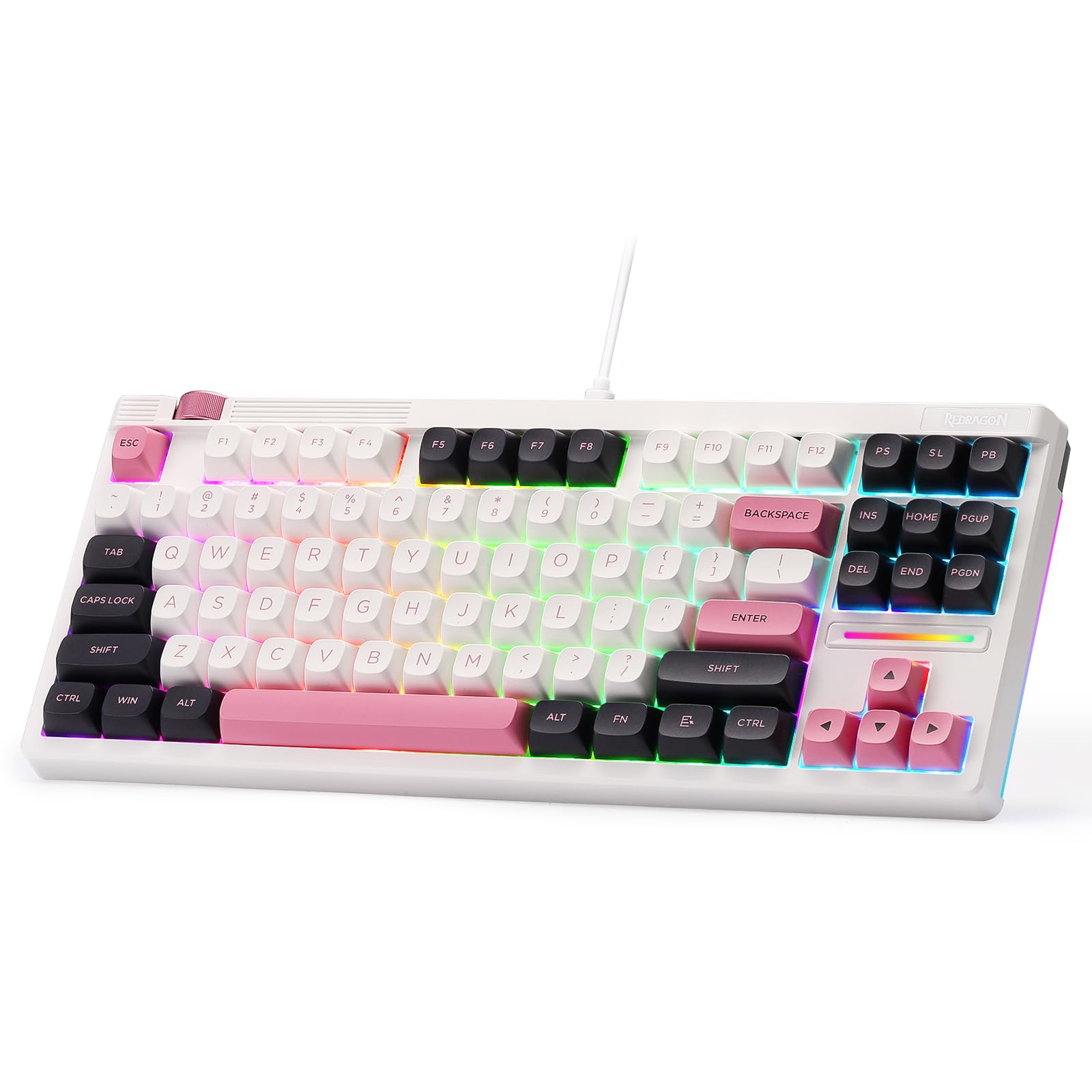 Redragon K729 HE Rapid Trigger Gaming Keyboard, 87 Keys 8K Wired Mechanical Keyboard w/Next-Gen UltraMag 100% POM Silky Magnetic Switch, Dual-Module Floating Patent Structure Design & Knob Control