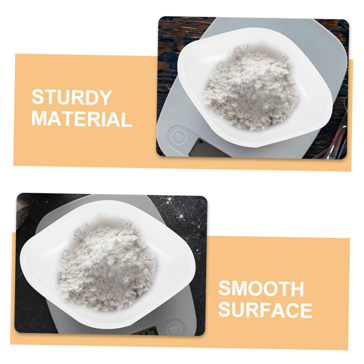 BUGUUYO 10pcs Plastic Weighing Pan Small Weighing Trays Storage Trays Weighing Plates Dry Powder Containers Portable Weighing Trays Lab Equipment Labs Supplies Measuring Weigh Boat