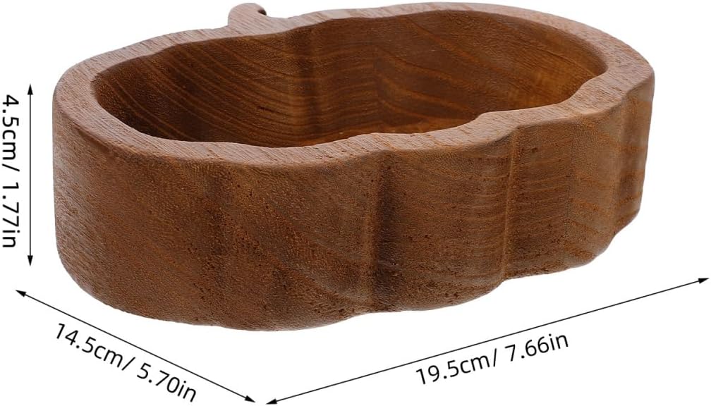 POPETPOP Pumpkin Shaped Wooden Bowl for Serving Fruits and Snacks Adorable Fall Decor Kitchen Accessory for Entertaining and Cozy Meals Deep Finish