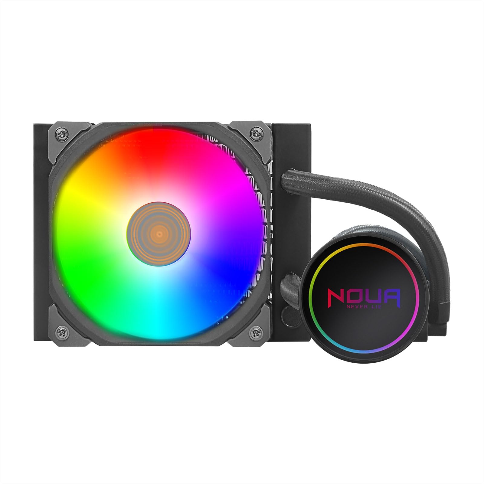 Noua Boris BR120 ARGB, Dissipatore a Liquido CPU, TDP 180W, Ventola ARGB PWM, Raffreddamento ad acqua per AM5/AM4/TR4 e LGA 1700/1200/115x