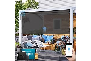 SmartWings Motorized Outdoor Patio Shades Roll Up Blinds - 12 ft