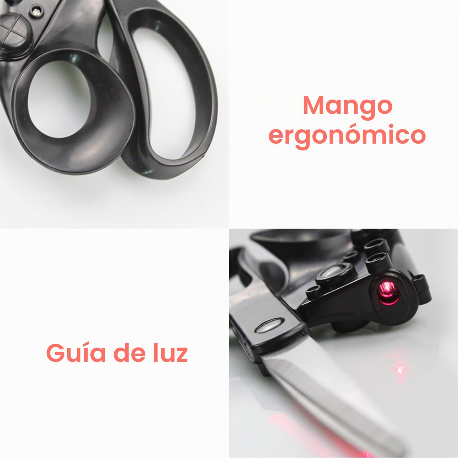 Tijeras de Tela Guiadas por Láser, Herramienta de Corte Ergonómica Multifuncional para Costura, Manualidades, Corte Recto y Rápido con Tijeras Artesanía Guiadas por Láser 6,5 Pies para