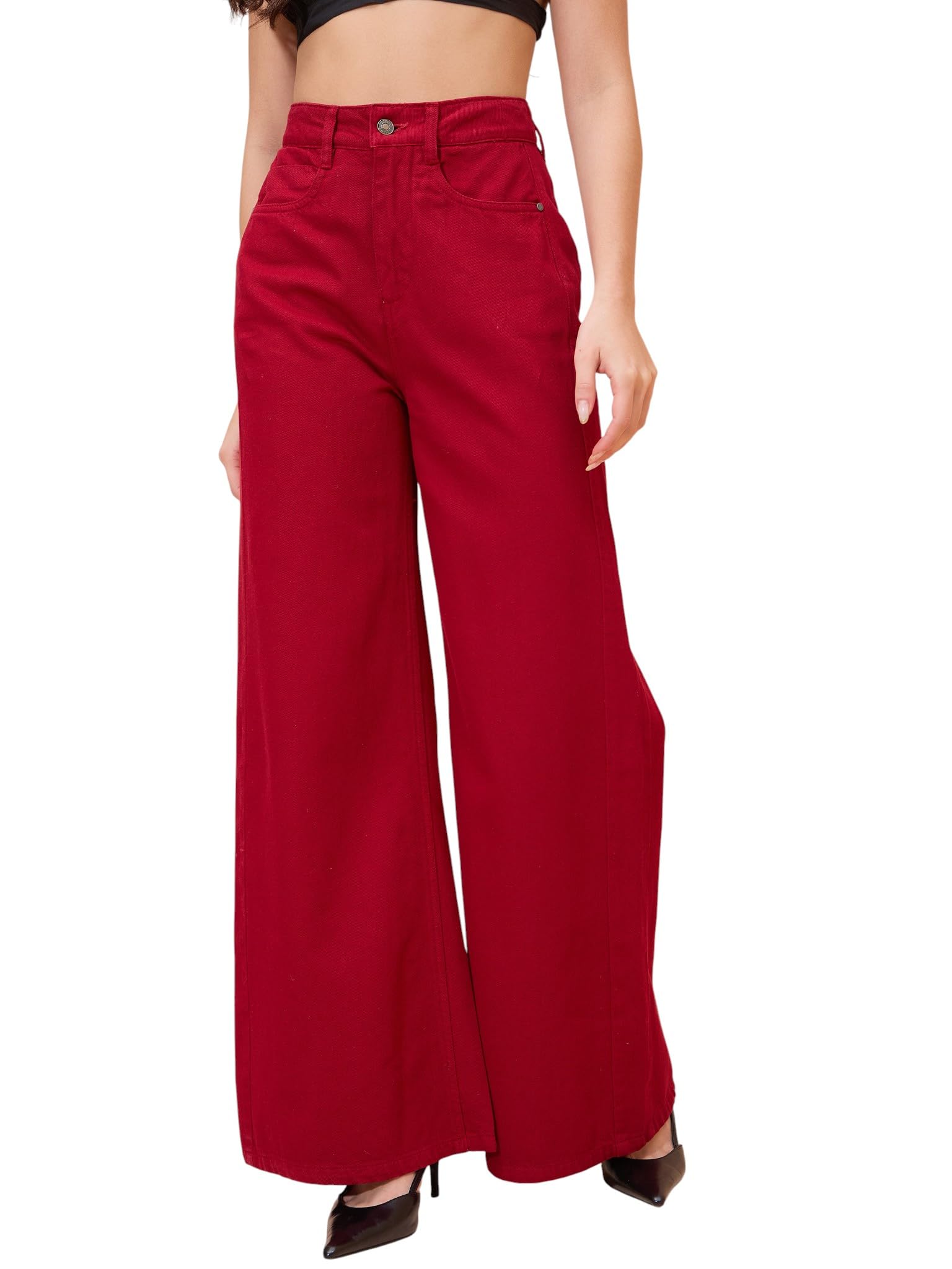 sassafras Women's Straight Fit Flared Jeans-picture-16