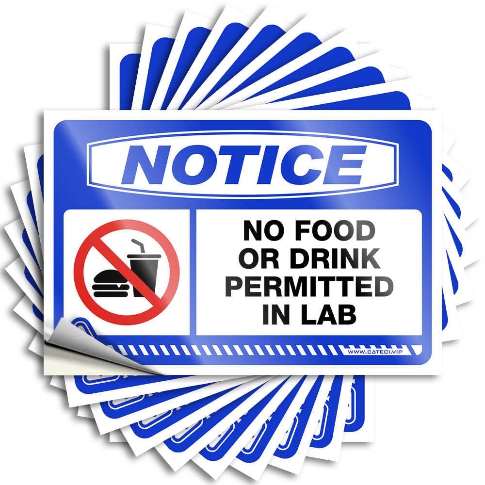 Notice No Food Or Drink Permitted in Lab Fuzzy Sticker | Rustic Waterproof Vinyl Fun Skate Removable Decal Peel Stick(6X9CM)