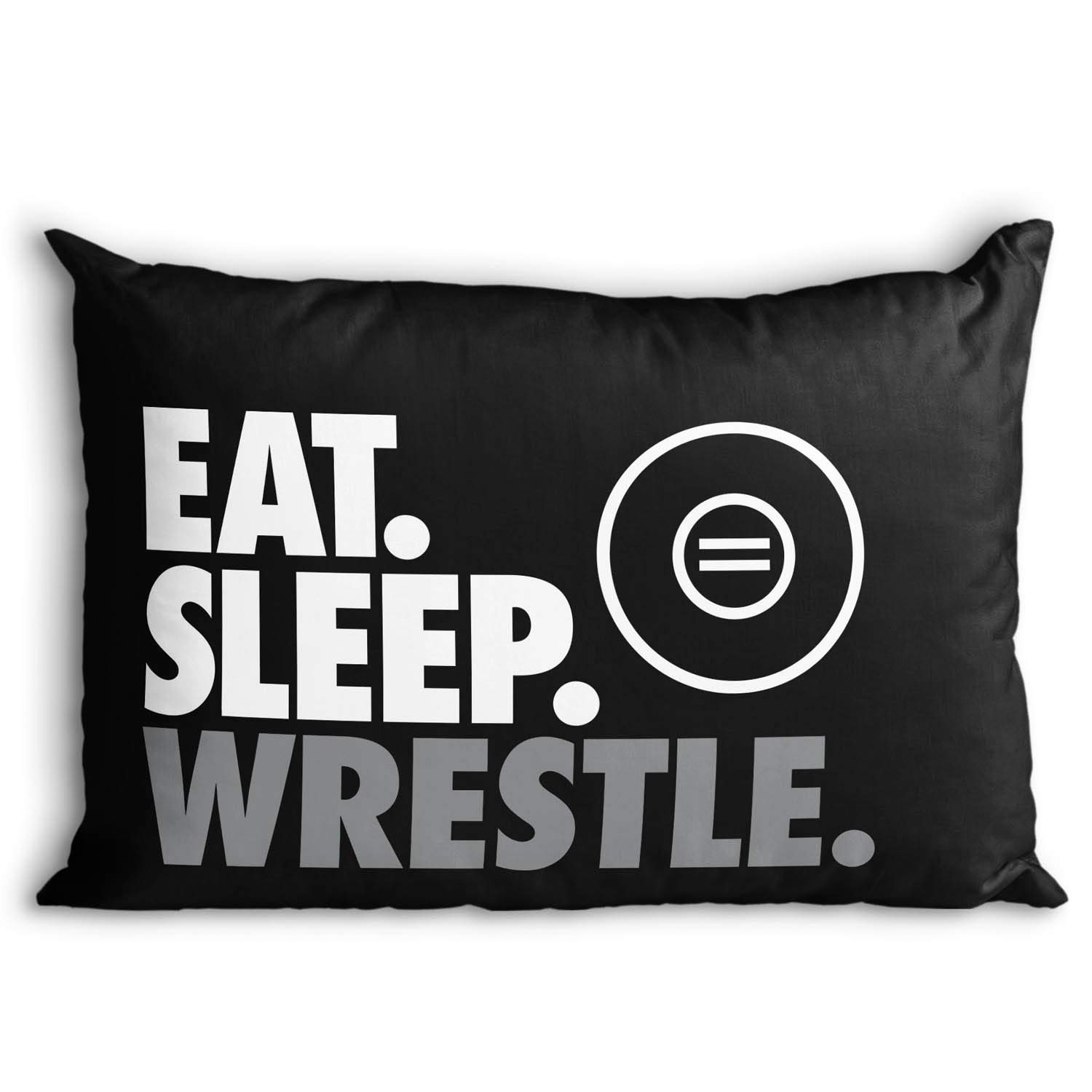 ChalkTalkSPORTS Eat Sleep Wrestle Pillowcase Home Decor Black Gray