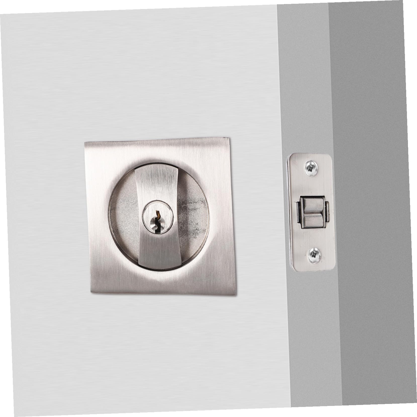 HOMSFOU Cerradura Aleación de Zinc Invisible para Puerta Corredera con Llave Resistente Corrosión y Humedad, para Oficinas y Dormitorios