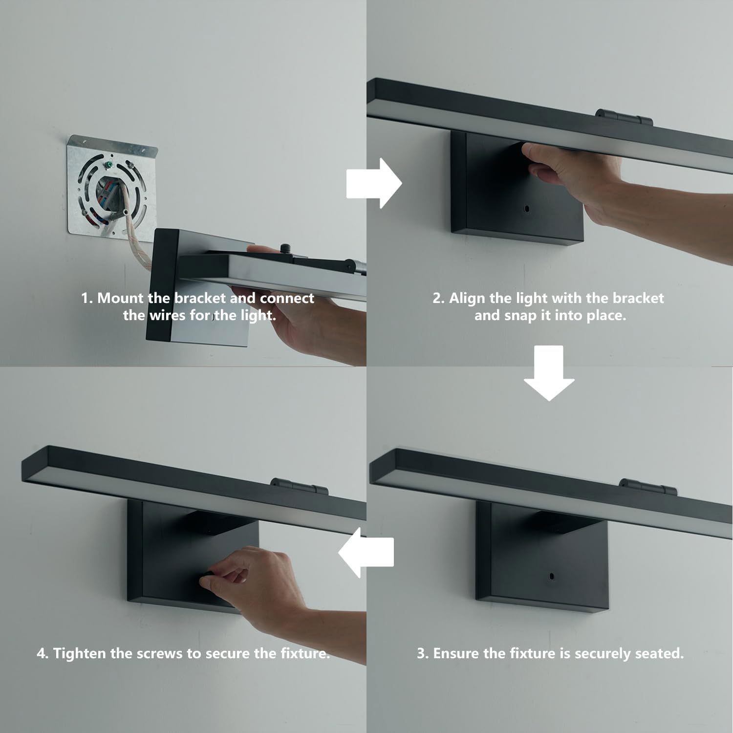 Wewnętrzna lampa ścienna LED 180°Obrotowa lampa łazienkowa 3000K/4000K/6000K Nowoczesne kinkiety ścienne LED Przemysłowa lampa łazienkowa do sypialni Salon Kuchnia Korytarz