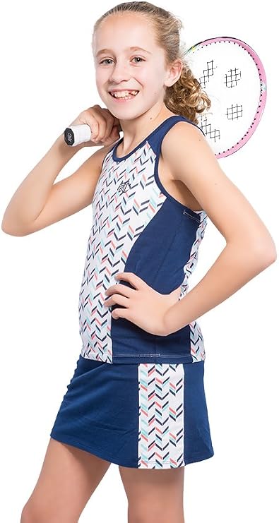 Street Tennis Club Girls Tennis Dress & Golf Outfit, Athletic Skirts Dress with Built-in Shorts - Girls Active Golf and Tennis Clothes Navy X-Large (11-12 Years)