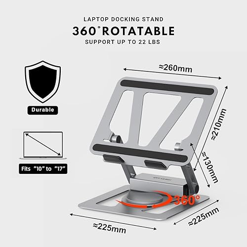 Miniatura 4 de Estación de acoplamiento universal portátil de 360, altura ajustable con concentrador USB C desmontable, 4K HDMI, USB 3.1, RJ45, 100W PD, adecuado