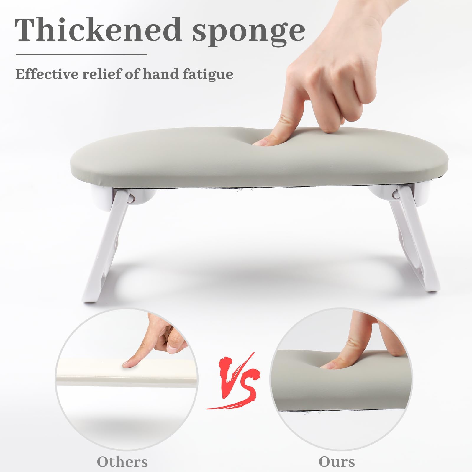 URBAN BOX Nail Arm Rest Cushion,Professional Adjustable Nail Hand Rest Stand for Acrylic Nails Hand Holder,Hand Pillow Stand with PU Leather Soft High-Density Sponge,Manicure Nail Tool 1