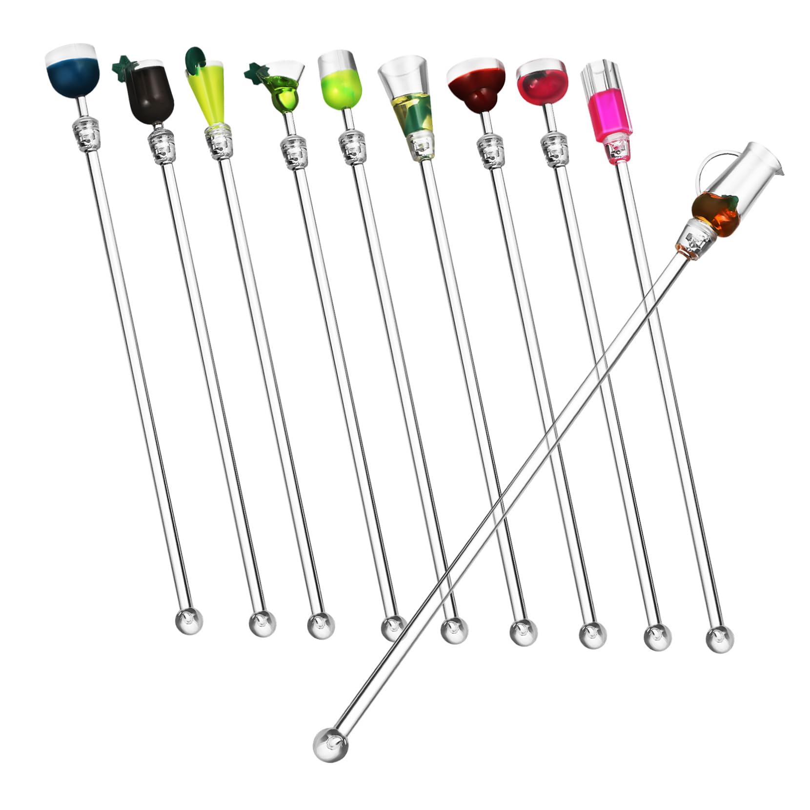 COLLBATH 10pcs Drinks Swizzle Sticks Beverage Stir Rods for Effortless Mixing Bars Cafes and Parties and Versatile Cocktail Stirrers for Coffee Tea and More